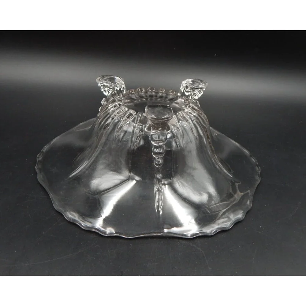 New Martinsville Radiance Clear Three Toed Footed Serving Bowl 10 3/4 Console